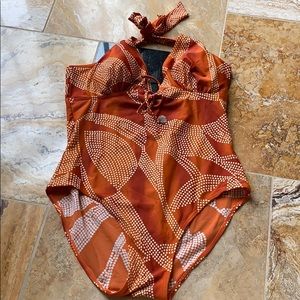 YBL flattering print pinup style halter/adjustable